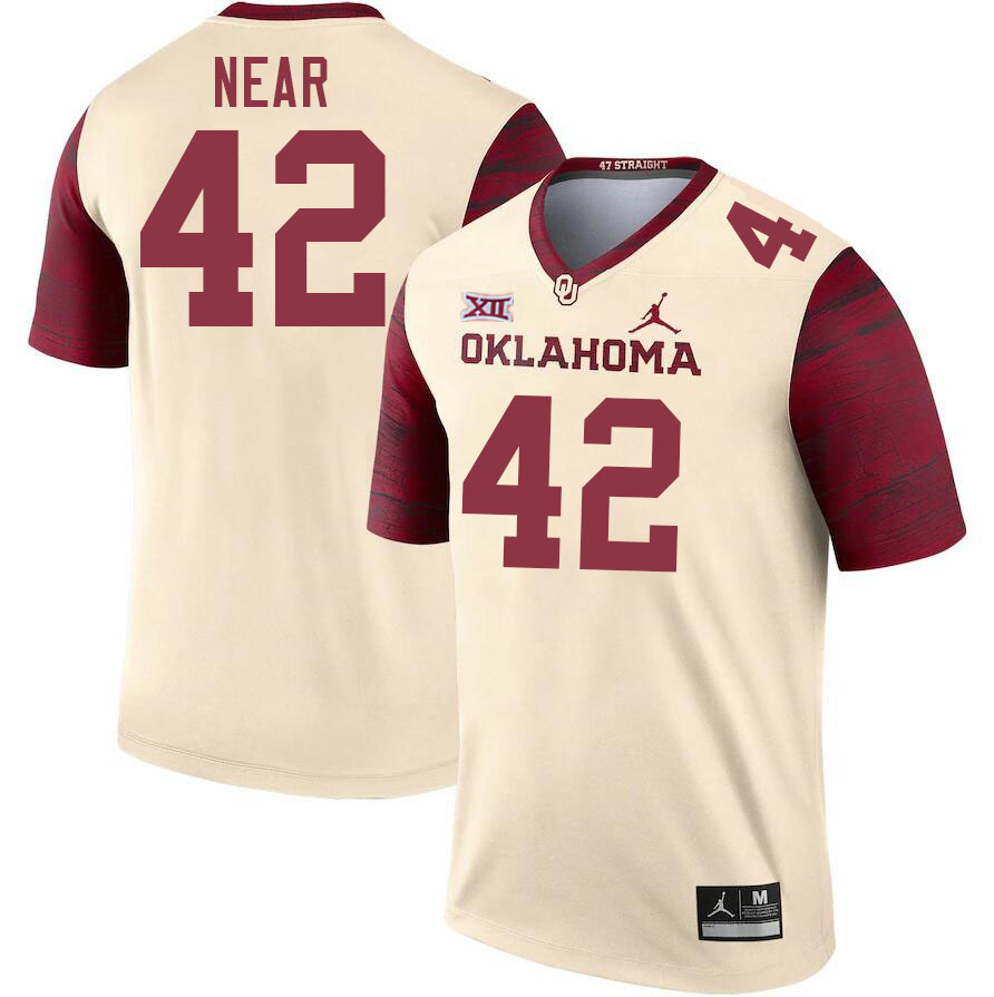 Oklahoma Sooners #42 Konnor Near College Football Jerseys Stitched Sale-Cream